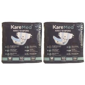 KareMed Adult Diaper Sticker Type Medium (Pack Of 2) 20 Pieces