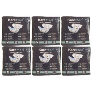 KareMed Adult Diaper Sticker Type Medium (Pack Of 6) 60 Pieces