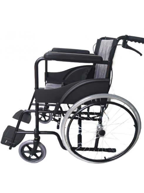 Medequip Basic Foldable Wheelchair With Spoke Wheel (Black) For Rent